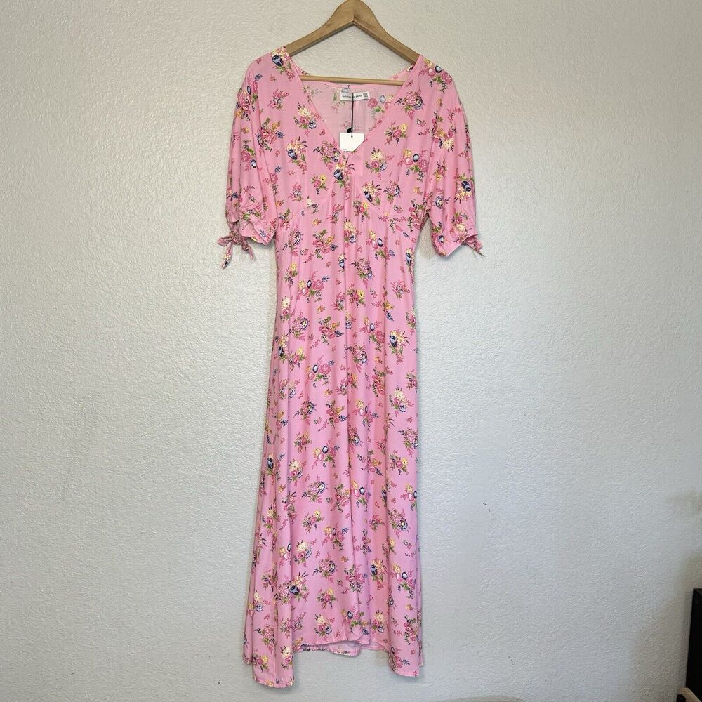 Revolve Dress L Faithfull The Brand Pink Floral Cottagecore Romantic Coquette